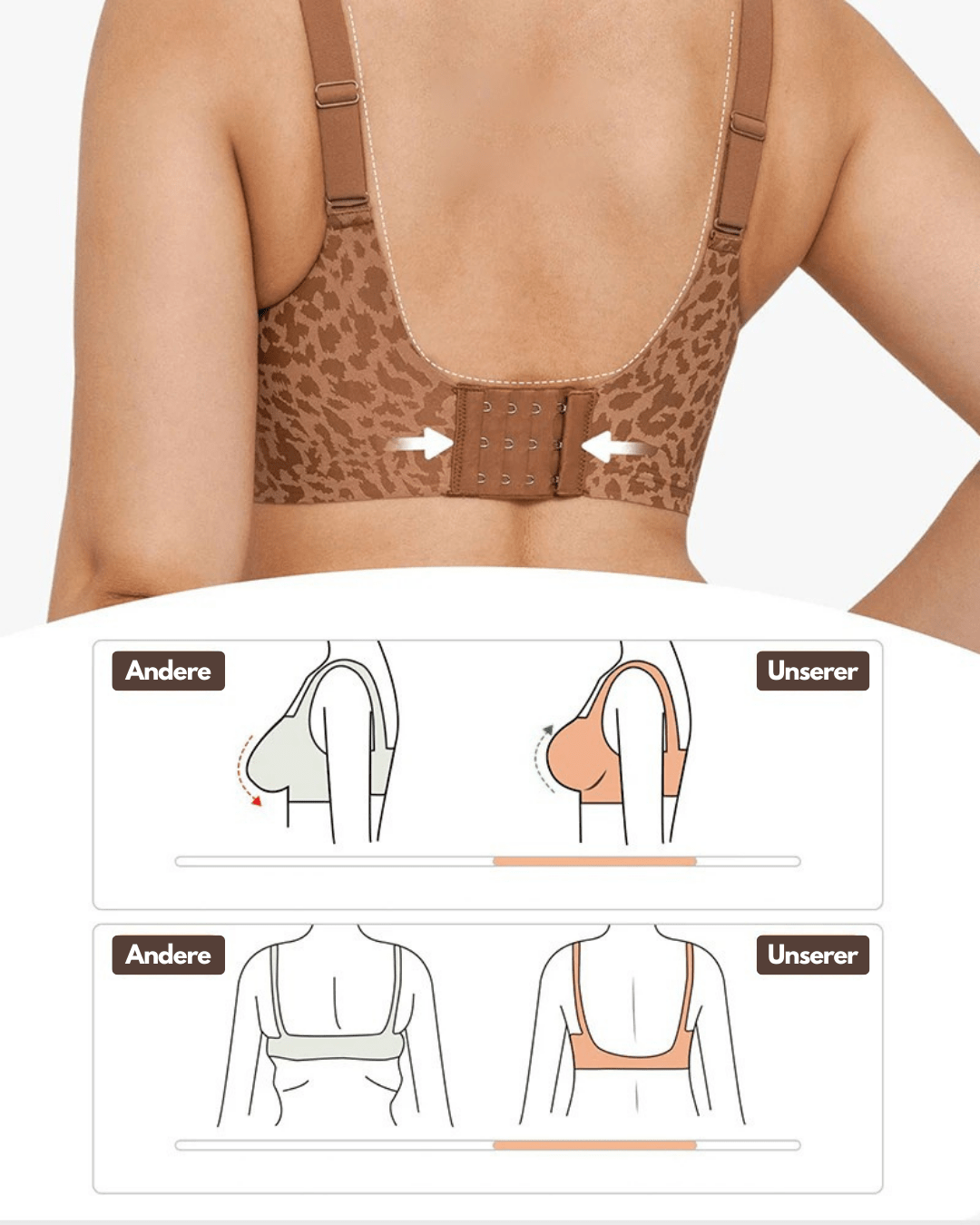 Leopard Print Wireless Deep-V Comfort Bra