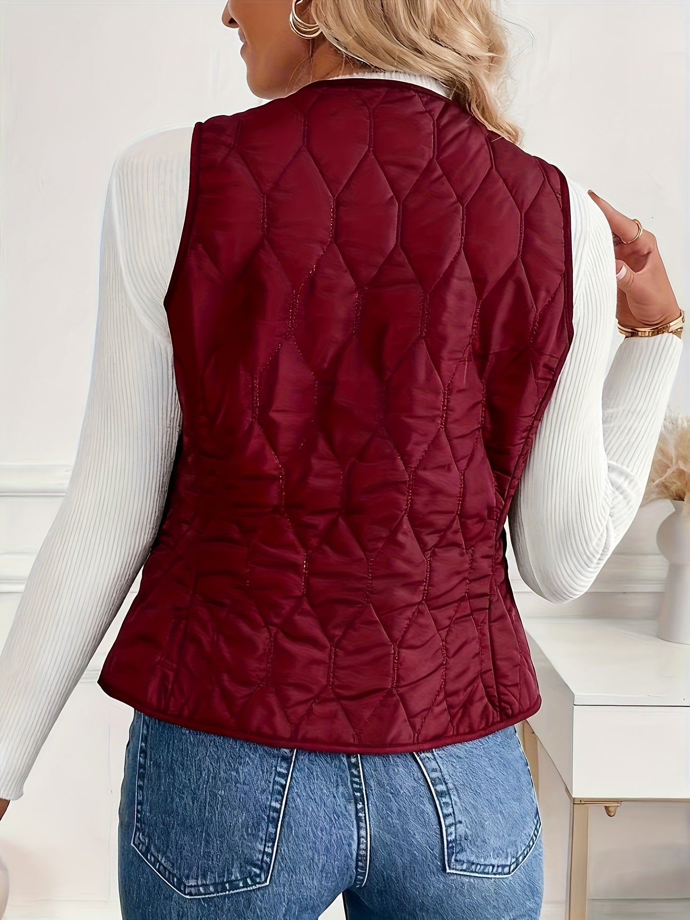 Cybele™ | Quilted sherpa-lined snap-front jacket