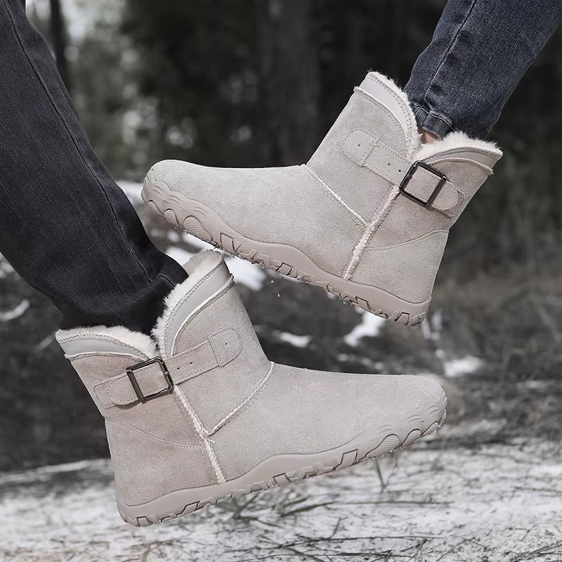 Elaine™ | Buckled suede ankle snow boots