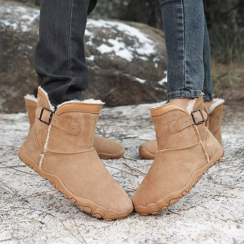 Elaine™ | Buckled suede ankle snow boots