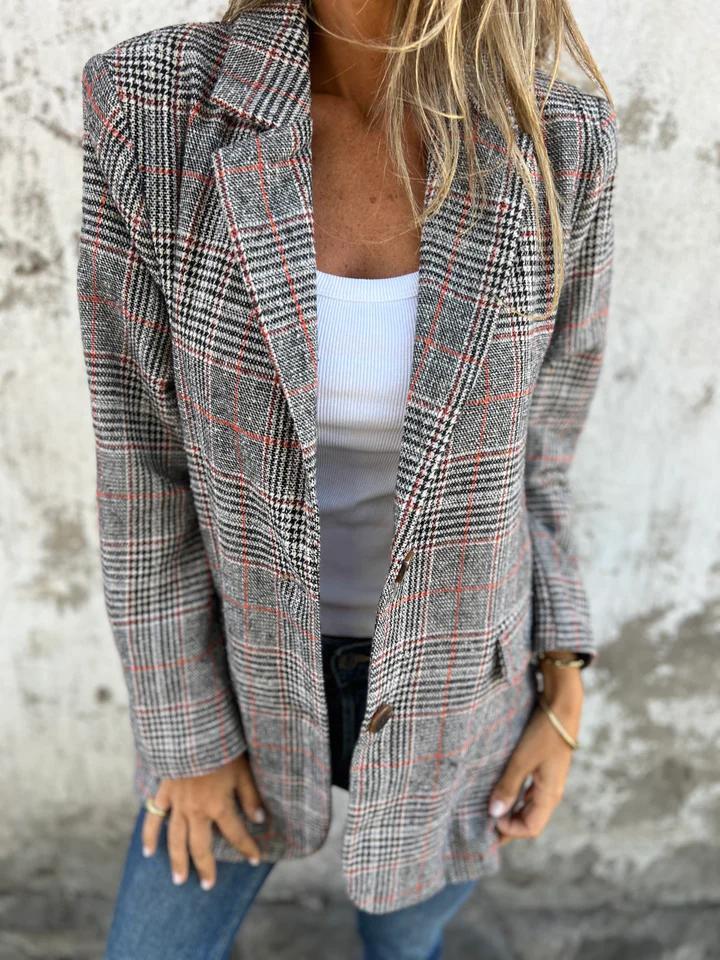 Sarah™ | Elegant Checked Blazer