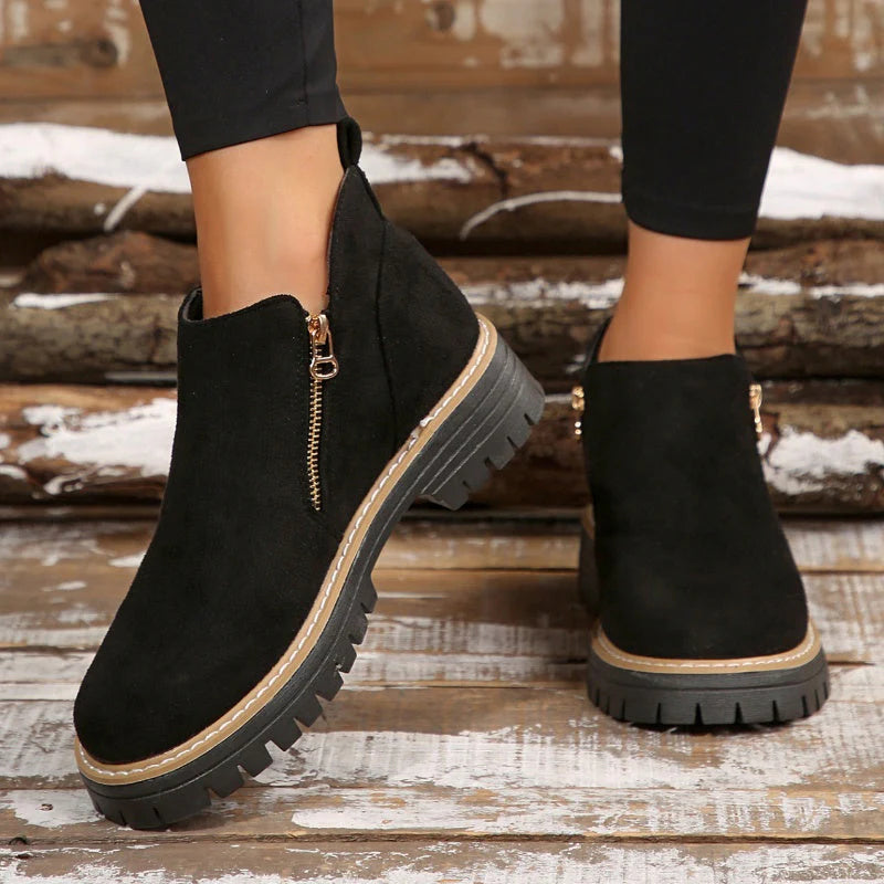 Supportive Versatile Side-Zip Lug-Sole Ankle Boots